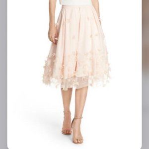 Anthropologie Eliza J pink tulle full skirt